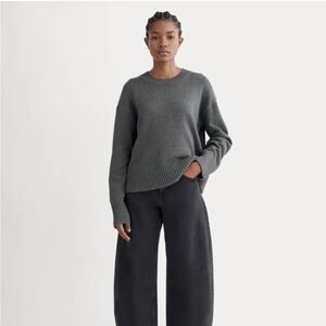 Everlane THE BOXY SWEATER IN EVERYDAY COTTON | Gray Crew Neck Sweater Size L
